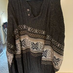 Liberty Black and Cream V-Neck Sweater
